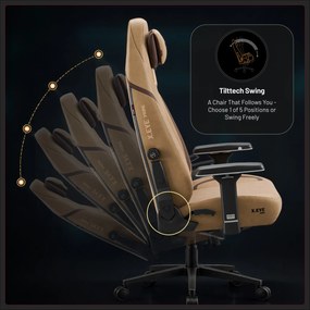 Herná stolička látková hnedá, Normal: Diablo X.Eye Prime Camel Brown