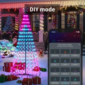 Govee-LED RGBIC Vianočný stromček s hviezdou LED/15W/230V IP65 1,8m Matter Wi-Fi