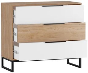 Komoda Irawadi K3SZ IA03, Farby: hikora/hikora + biela matná