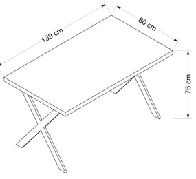 Jedálenský stôl Mibeku (dub) (pre 4 osoby). Vlastná spoľahlivá doprava až k Vám domov. 1093699