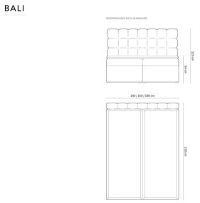 Svetlomodrá boxspring posteľ s úložným priestorom 160x200 cm Bali – Cosmopolitan Design