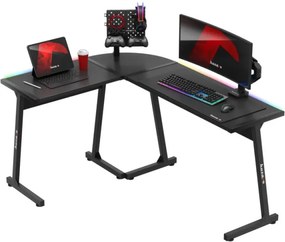 Herný rohový stôl Hero 6.0 RGB čierny