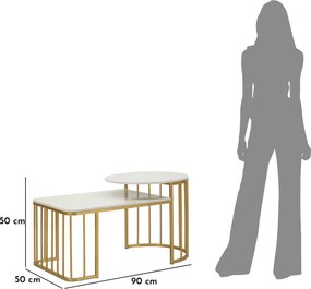 Konferenčný stolík Ankara 90 cm zlatý/mramor