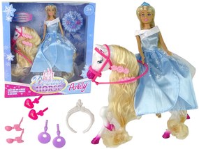 Lean Toys Súprava bábiky s koníkom a doplnkami