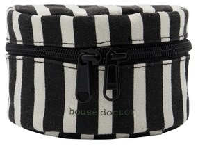 House Doctor Úložný guľatý box so zipsom Black/Off-white – set 2 ks