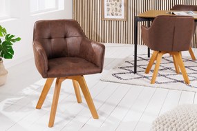 Dizajnová otočná stolička Galileo antik hnedá