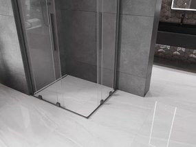 Mexen Velar Duo, sprchový kút s posuvnými dverami 100 x 90 cm, 8mm číre sklo, brúsený grafit, 871-100-090-02-95