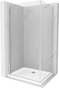 Mexen Pretoria sprchovací kút 80 x 90 cm, priehľadný, chróm + plochá sprchová vanička-852-080-090-01-00-4010
