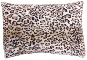 Bielo hnedý obdĺžnikový vankúš Leopard - 40 * 60 * 15cm