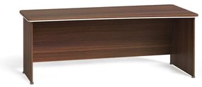 Rohový kancelársky písací stôl ARRISTO LUX, oblúk pravý, 2000 mm, orech
