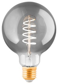 EGLO Stmievateľná filamentová LED žiarovka, E27, G95, 4W, 100lm, 2000K, teplá biela, dymové sklo