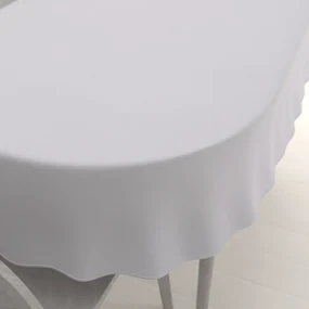 Biante Veľký dekoračný oválny obrus BKS-408 Studená svetlo sivá 200x240 cm