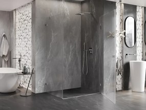 Mexen Lunar-B pravostranný výklopný sprchový kút 80 x 70 cm, číre sklo, brúsená oceľ, 832-080-070-97-00-P