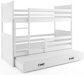 Interbeds Poschodová posteľ Rico 3 trojmiestna biela 200cm x 90cm biela