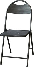 Čierna antik kovová skladacia stolička Factory Chair - 42*53*89 cm