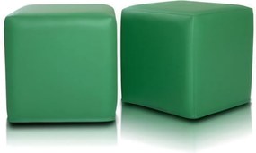 Sedací vak taburetka block kocka tmavozelená ekokoža TiaHome