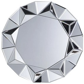 Nástenné zrkadlo ø70 cm strieborné HABAY Beliani