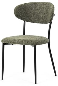 Jídelní židle, zelená, látka bouclé, CT-W1021 GRN2