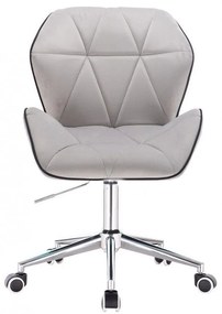 LuxuryForm DESIGN Stolička MILANO MAX VELUR na striebornej podstave s kolieskami - šedá