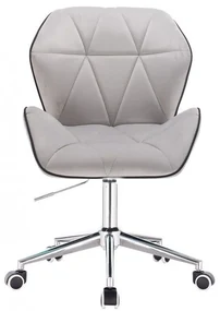 LuxuryForm DESIGN Stolička MILANO MAX VELUR na striebornej podstave s kolieskami - šedá