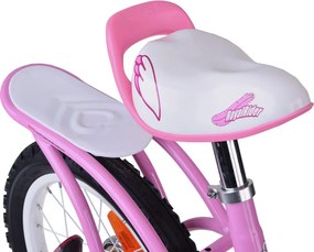 RoyalBaby detský bicykel 14 palcov Little Swan s košíkom a bočnými kolieskami RB14-18 ružový