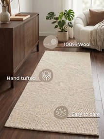 Hanse Home, Behúň Calmio 106220 Natural White, 80x300, biela, obývacia izba