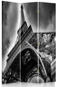 Ozdobný paraván Pařížská Eiffelova věž - 110x170 cm, trojdielny, obojstranný paraván 360°