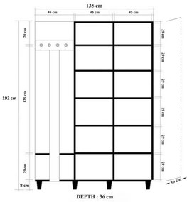 Vešiak so skriňou Garmanto Tree Sonoma Oak Double