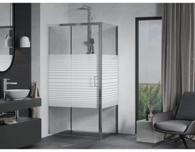 Mexen Apia, sprchový kút s posuvnými dverami 105 (dvere) x 90 (stena) cm, 6mm číre-pásy sklo, chrómový profil, 840-105-090-01-20