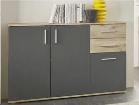 Komoda s 2 zásuvkami Bacalar, dub viking/sivá%