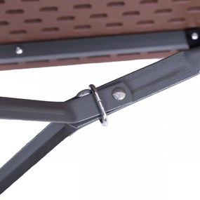 Cateringový set RATTAN stôl 180 cm a 2 lavice hnedý