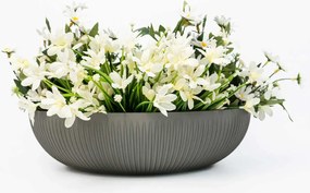 Okrasná miska PLANA, sklolaminát, priemer 34 cm, sivá