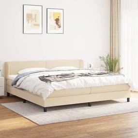 Boxspring posteľ s matracom krémová 200x200 cm látka 3126114