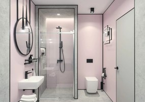 Deante Vital, nástenné kovové madlo s držiakom na wc papier, čierna matná, DEA-NIV_B41F