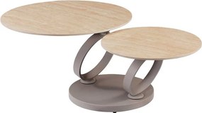 Dizajnový konferenčný stolík Danyale 80-134 cm travertín / šampanský
