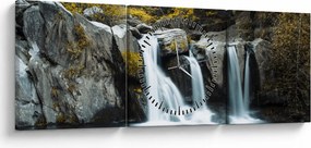 Obraz - Vodopády, Lushan, Čína (s hodinami) (90x30 cm)