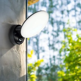 LED vonkajšie nástenné svietidlo OLAF so senzorom, LED/10W/230V, IP44, čierne