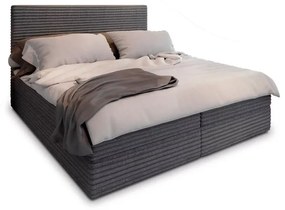 Čalúnená posteľ boxspring ISPIRA 160x200 cm sivá Matrac: Matrace Bonell pružinová