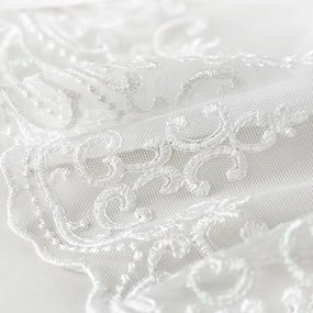 Svetlo smotanová záclona s perleťovo vytkávanou bordúrou zámocký vzor do oblúčka ZAC-026 výška 300 cm Iba metráž