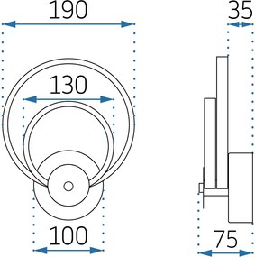 Toolight Toolight, LED nástenné svietidlo APP1043-W, zlatá, OSW-06116