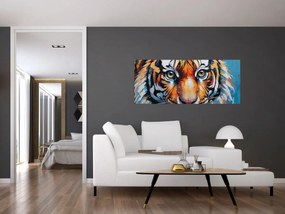 Obraz - Pohľad tigra, maľba (120x50 cm)