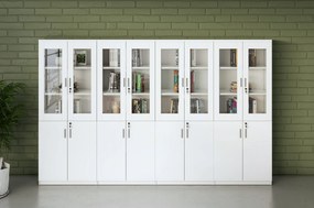 Vysoká kancelárska skriňa Houseland Prime Neo 02 80 cm biela