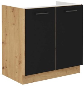 Skrinka do kuchyne Modena 80zl 2f bb čierny/dub artisan