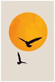 Plagát, Obraz - Kubistika - Birds in the sky, (40 x 60 cm)