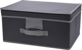 Úložný box s vekom 39x29 cm, tmavo šedá látka%