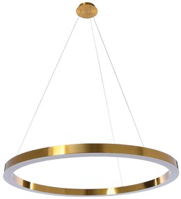ZÁVĚSNÁ LAMPA KRUH LED XXL PRŮM.100 CM OCEL MOSAZ AKRYL.