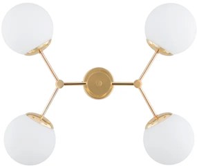 Luster na tyči FOTON  4xE14/40W/230V zlatá/biela