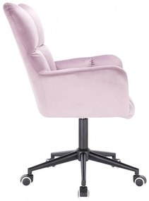 LuxuryForm DESIGN Kreslo AURORA VELUR na čiernej podstave s kolieskami - levanduľa