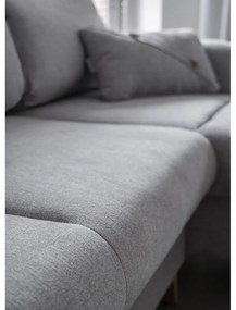 Svetlosivá rozkladacia rohová pohovka Miuform Scandic Lagom, pravý roh