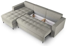 Svetlosivá rozkladacia rohová pohovka Milo Casa Santo, ľavý roh